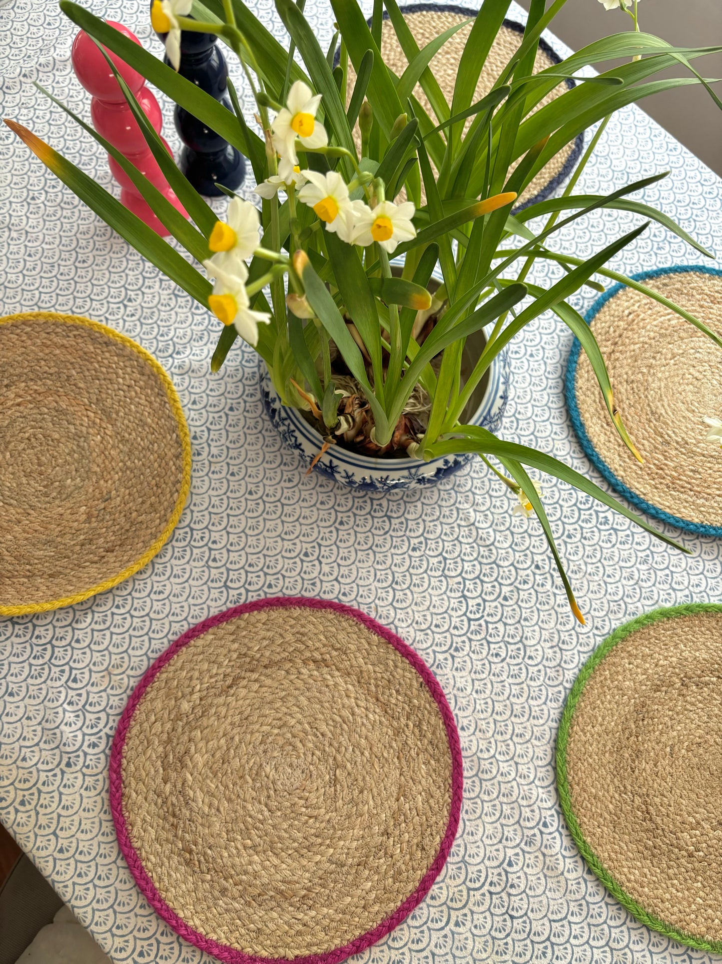 Jute Placemats, Mixed - Set of 6