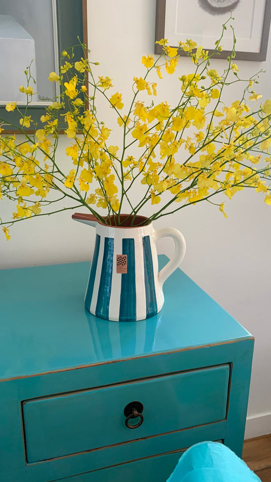 Large Bold Stripe Jug - Teal