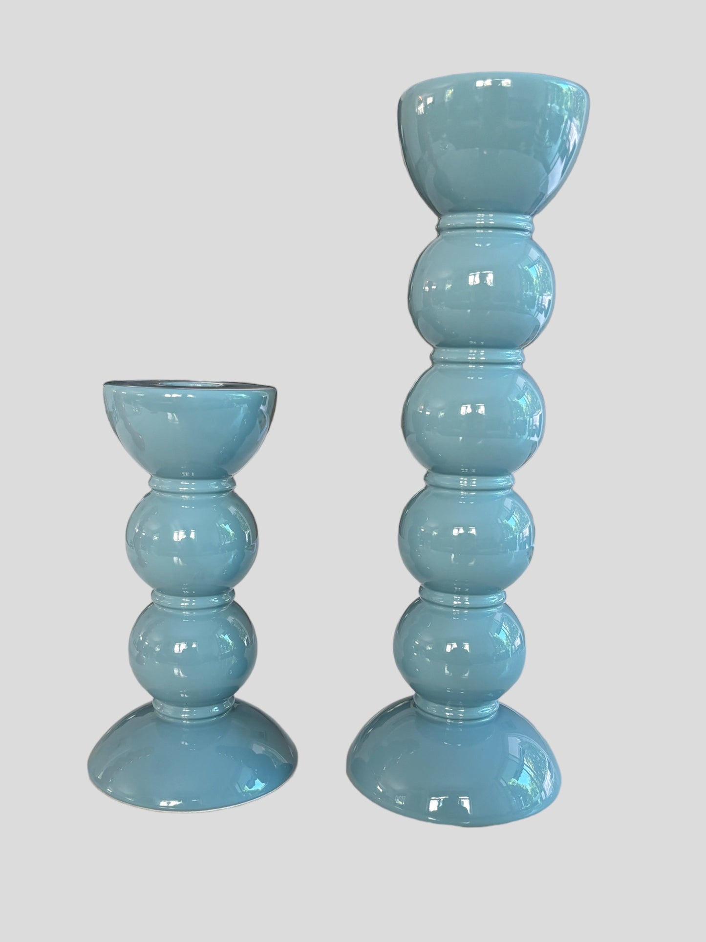 Bobbin Candlestick, 14cm - Chambray