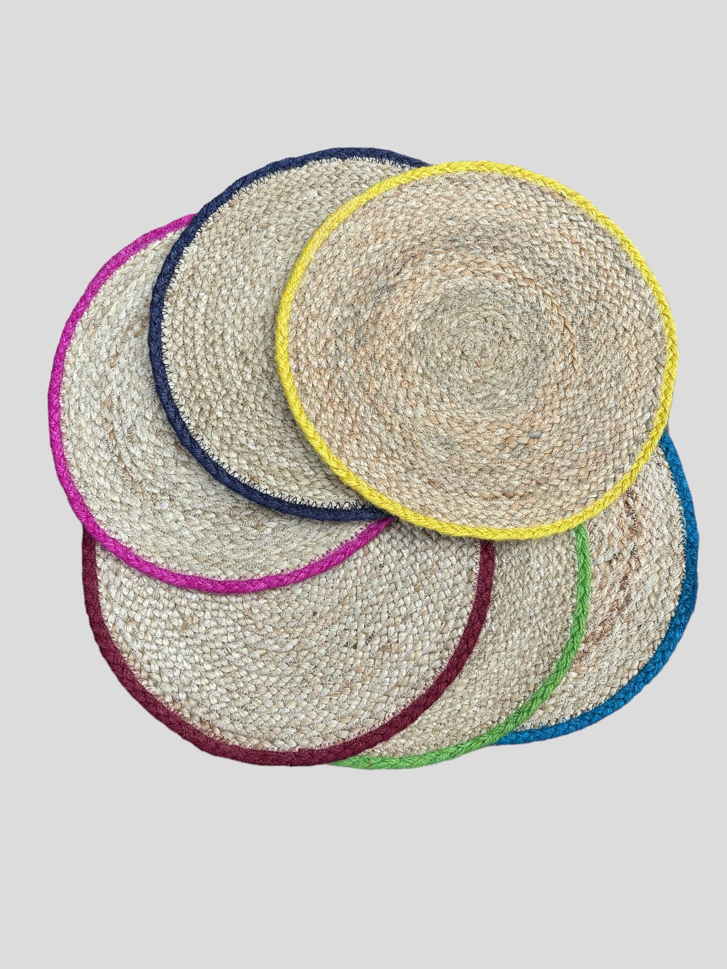 Jute Placemats, Mixed - Set of 6