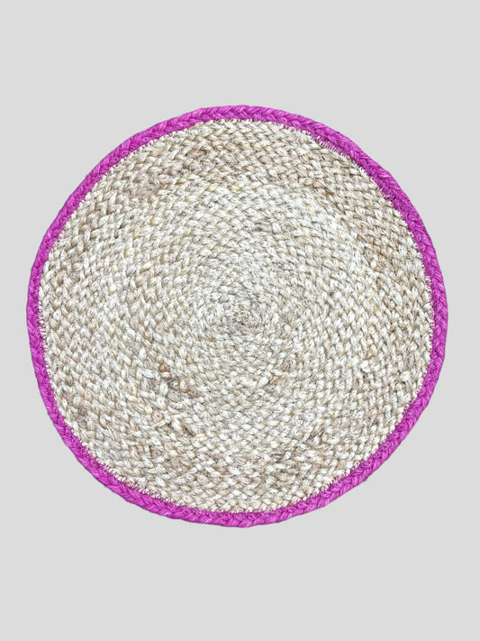 Jute Placemats, Pink - Set of 6