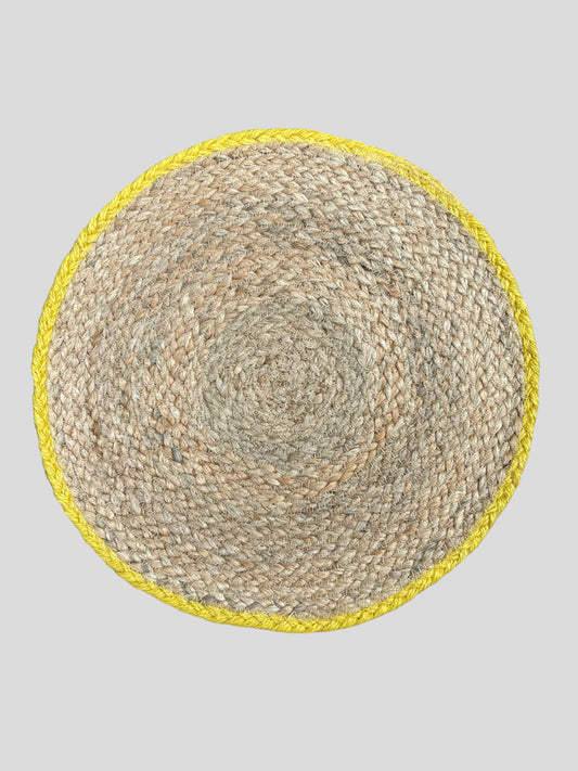 Jute Placemats, Yellow- Set of 6