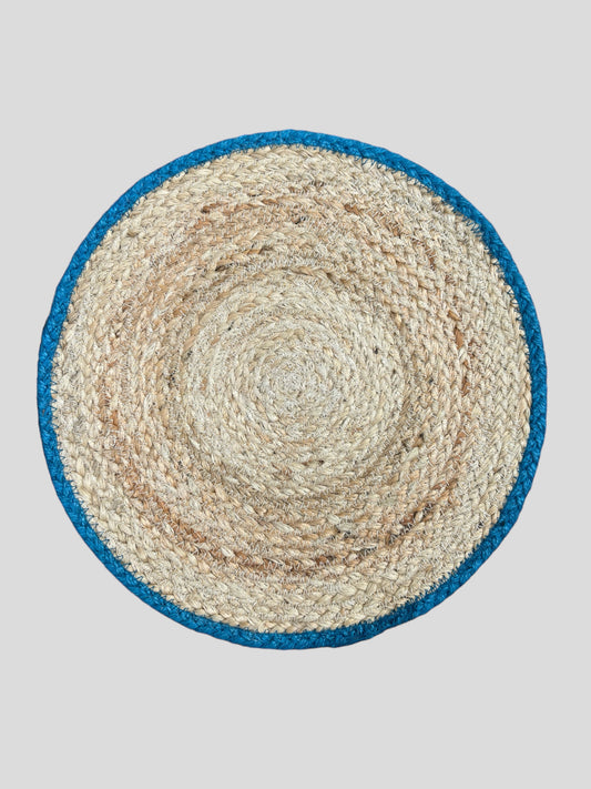 Jute Placemats, Turquoise - Set of 6