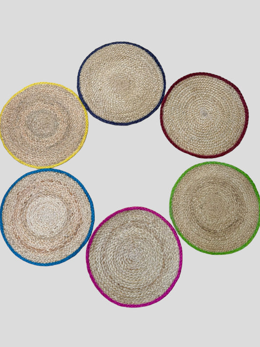 Jute Placemats, Mixed - Set of 6