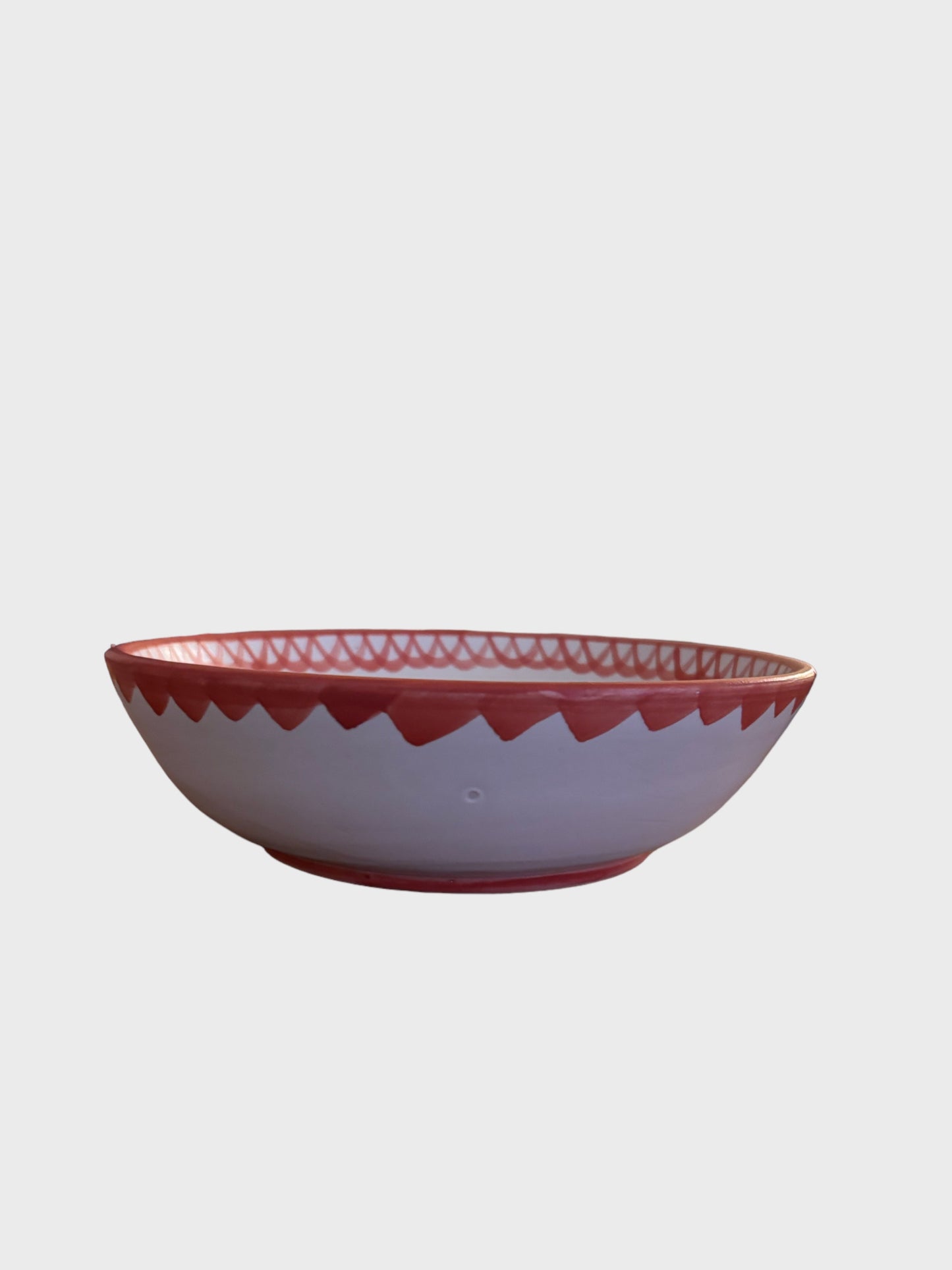 Traditional Spanish Hand-Painted Bowl - Coral