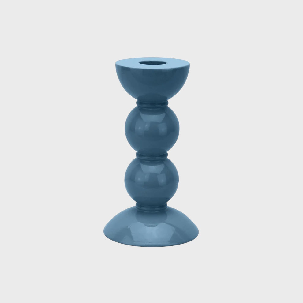 Bobbin Candlestick, 14cm - Chambray