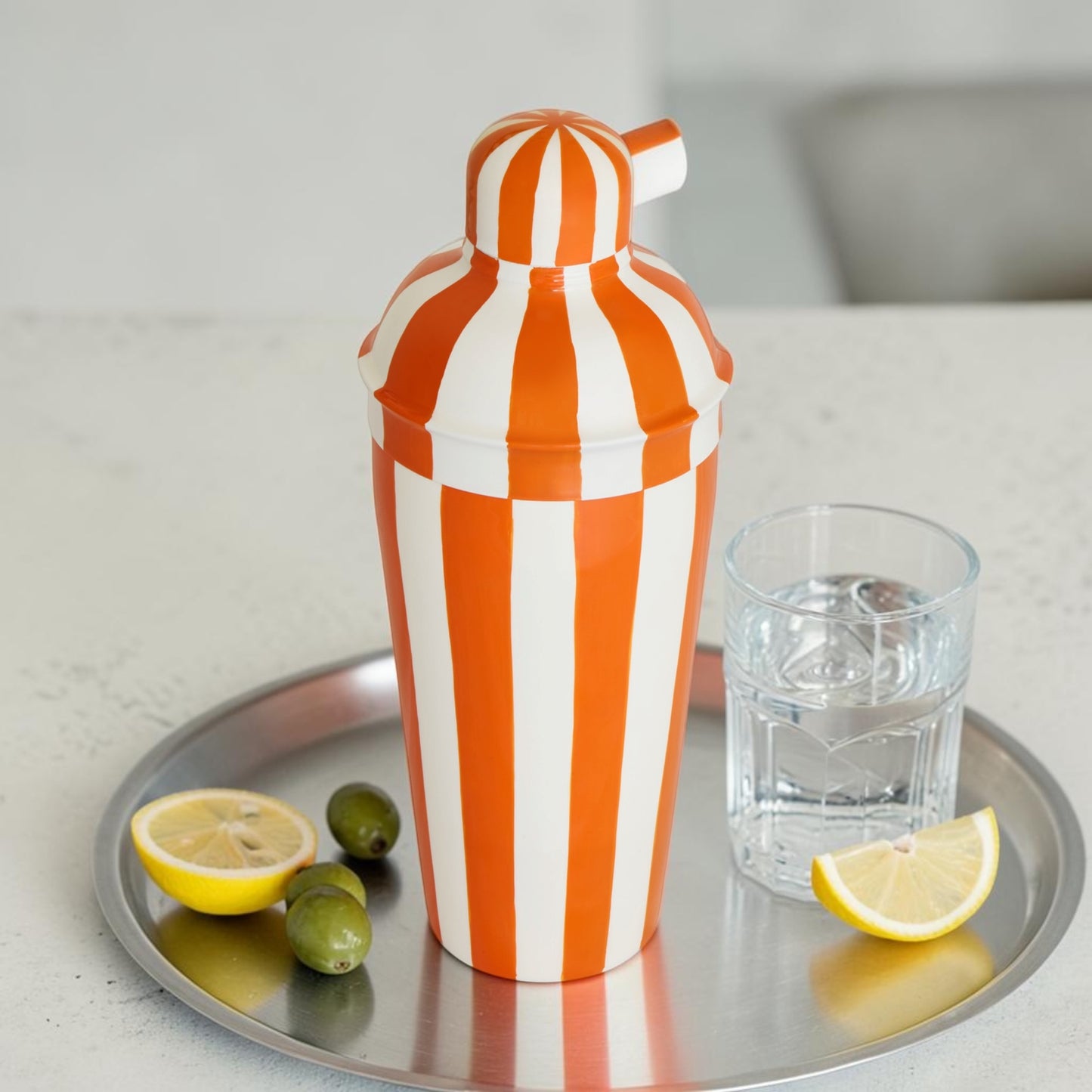 Cocktail Shaker - Tangerine Stripe