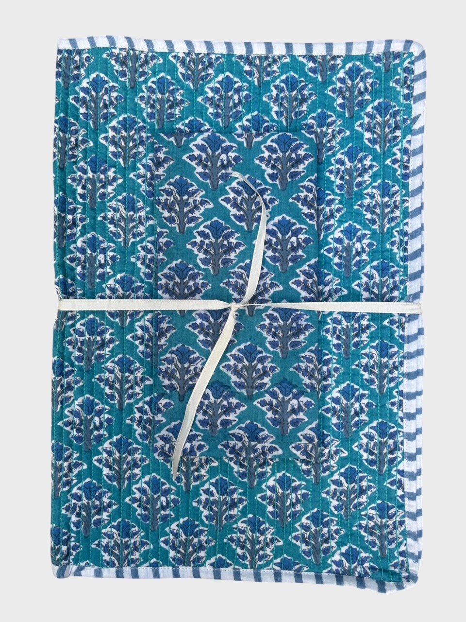 Forget-Me-Not Block Printed Placemat With Napkin