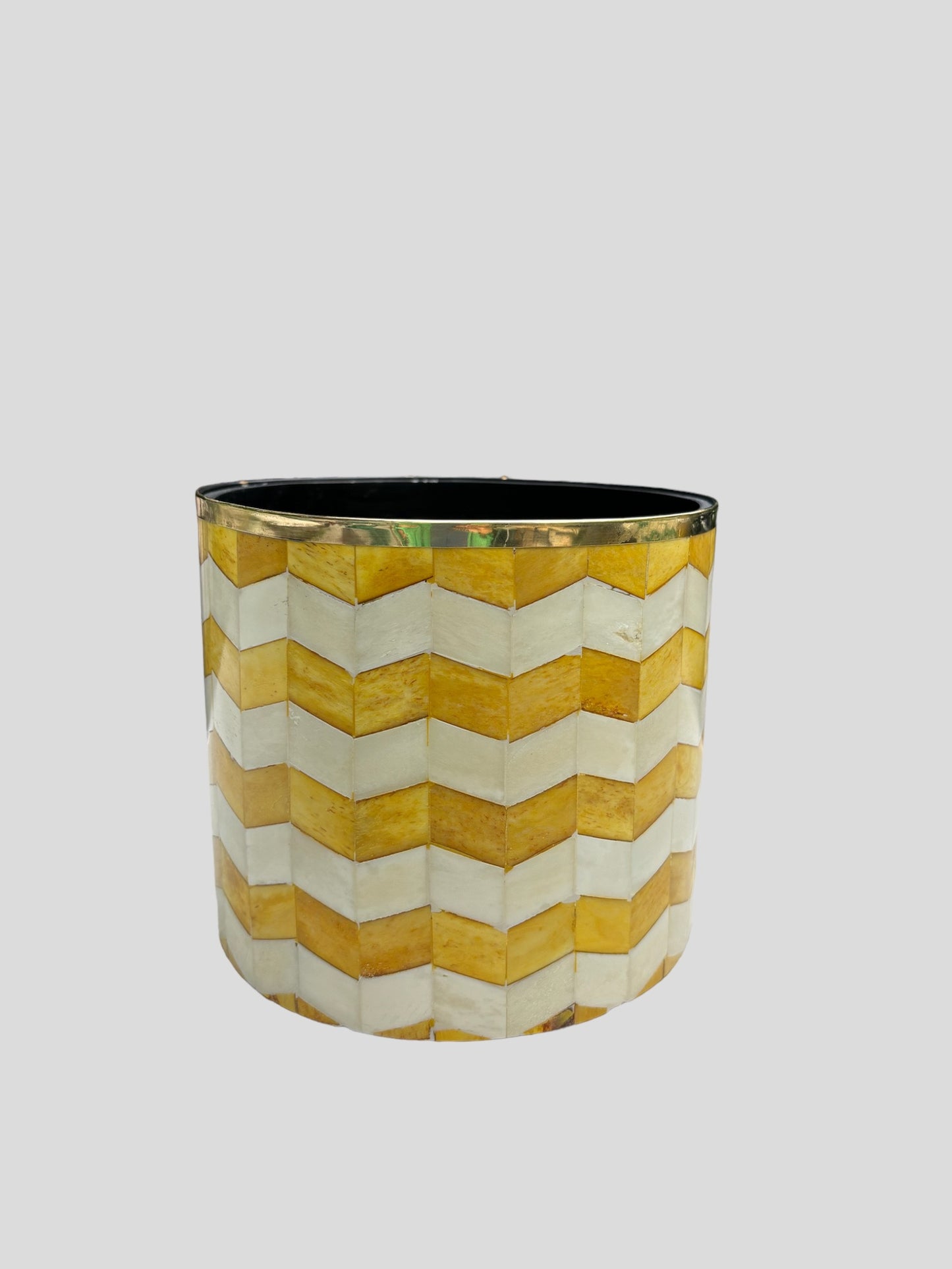 Bone-Inlay Planter - Yellow