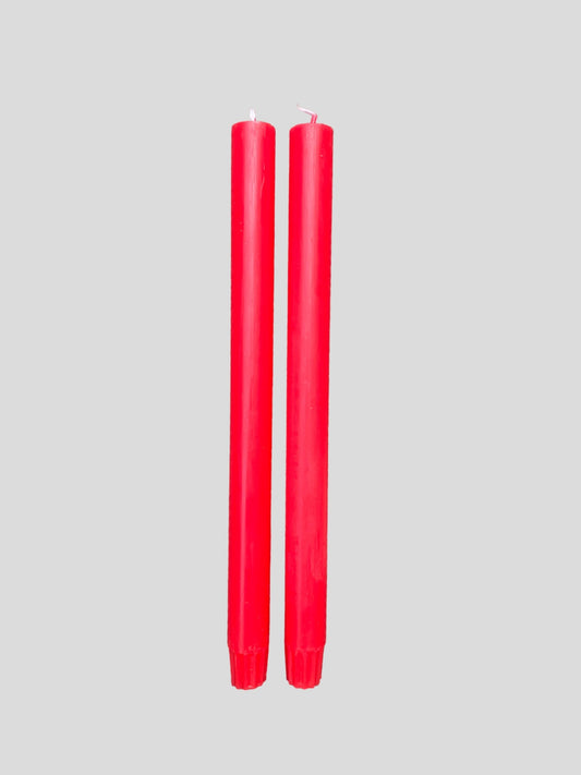 A pair of red candles from True Grace