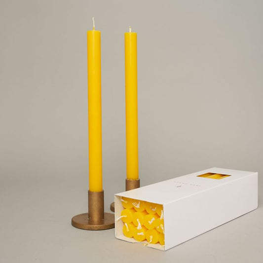 Coloured Dining Candle - Yellow (Single)
