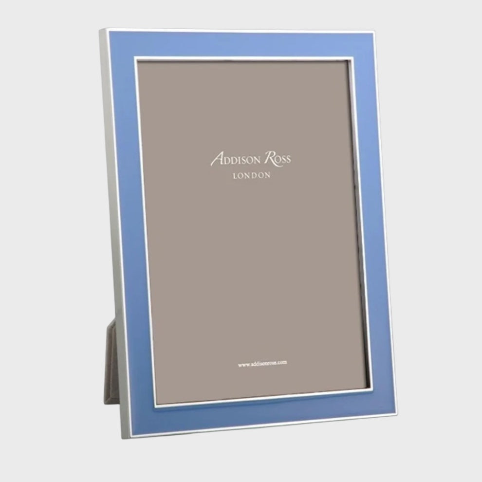 Blue picture frame with 'Addison Ross London' branding on a white background