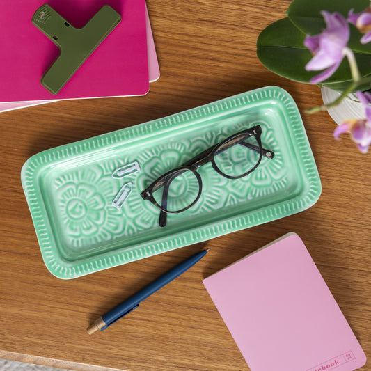 Enamel Trinket Tray - Green