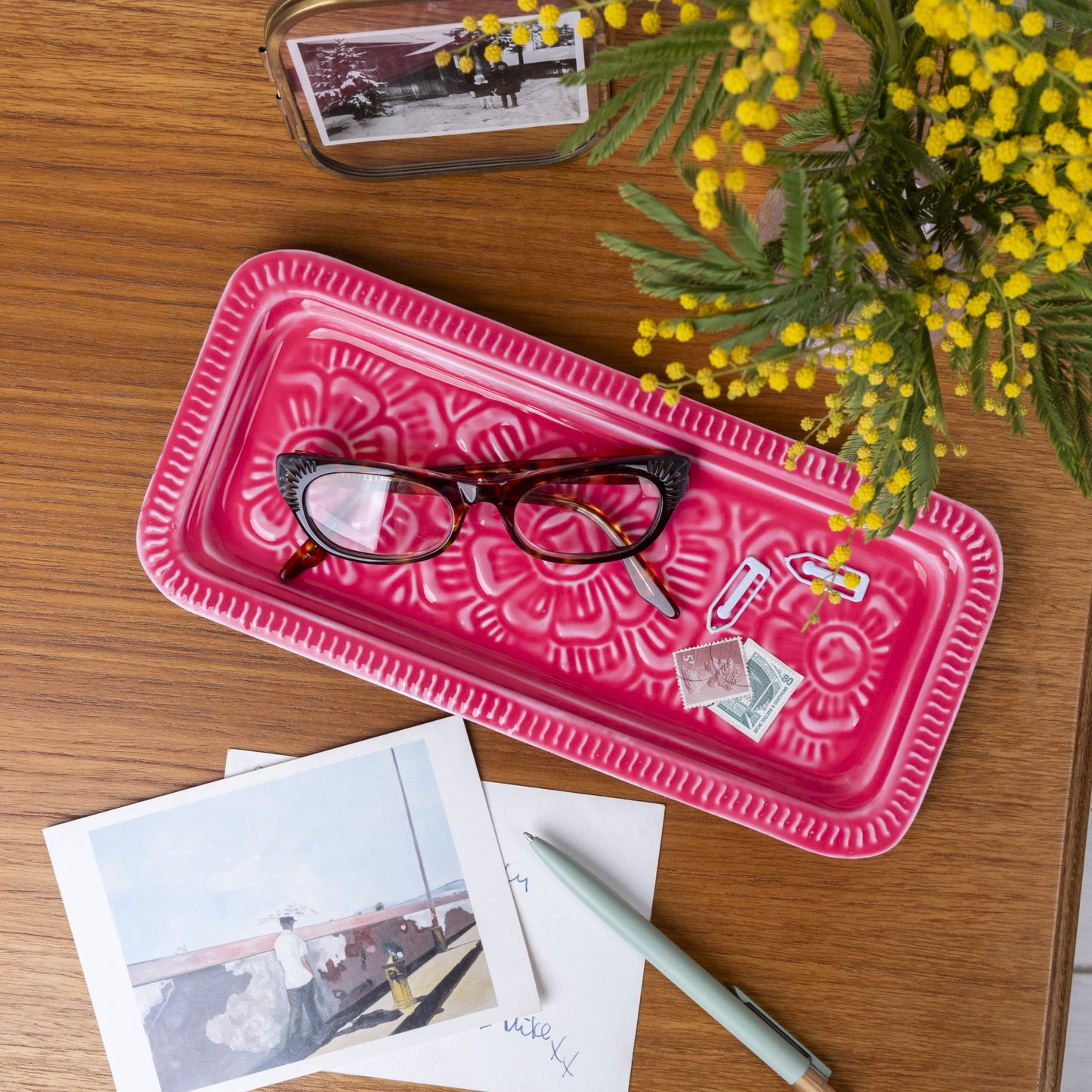 Enamel Trinket Tray - Raspberry