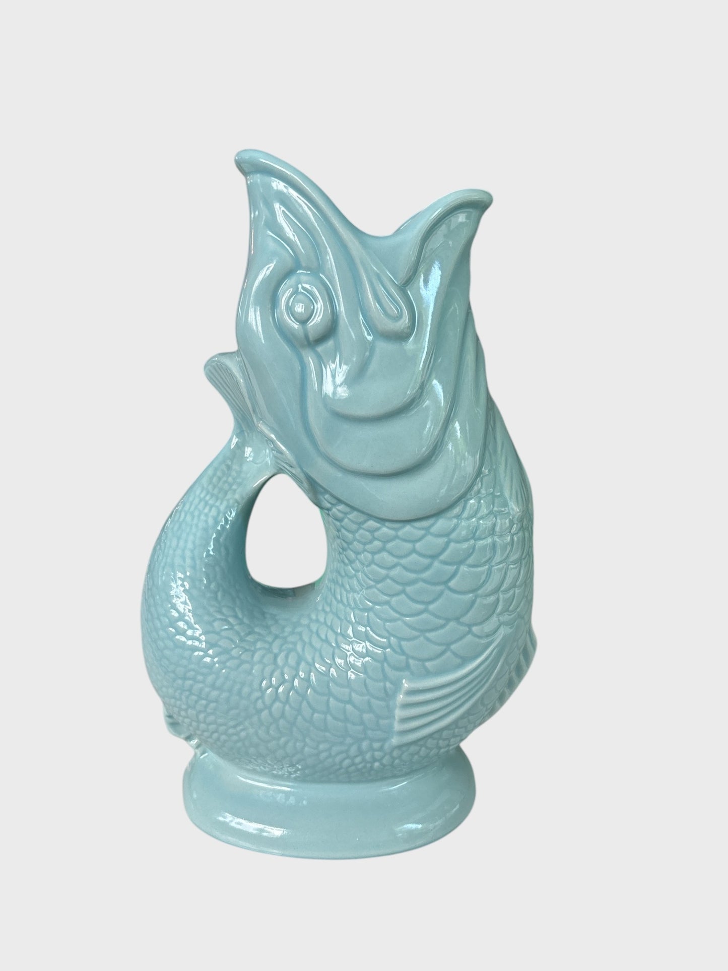 A gluggle jug in eau de nil