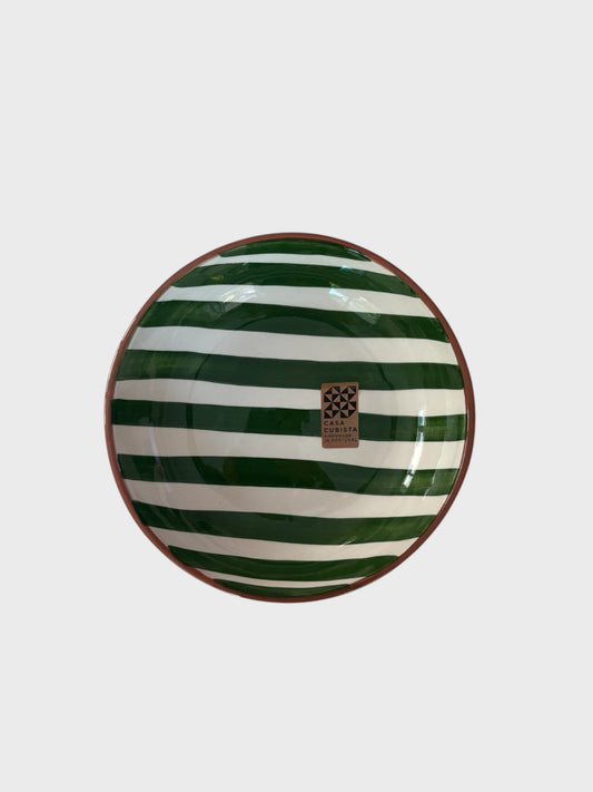 small bowl with hand-painted green stripes from Casa Cubista