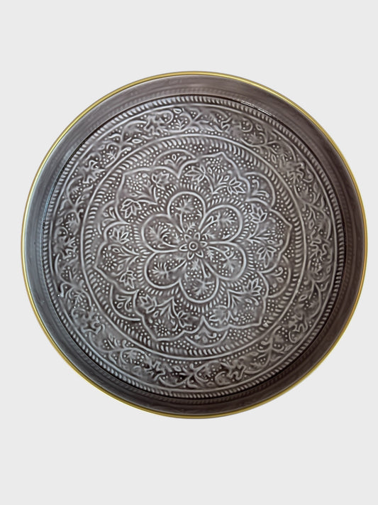 Large Enamel Tray - Grey