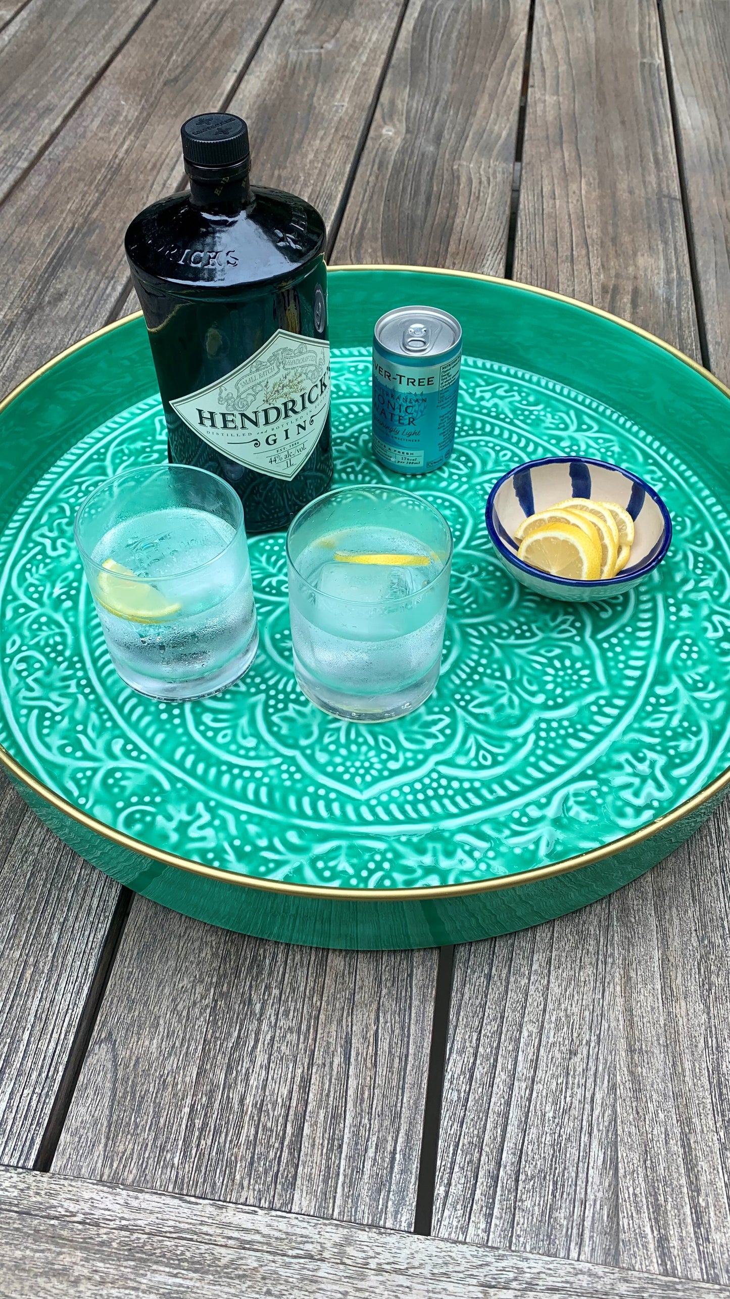 Large Enamel Tray - Green