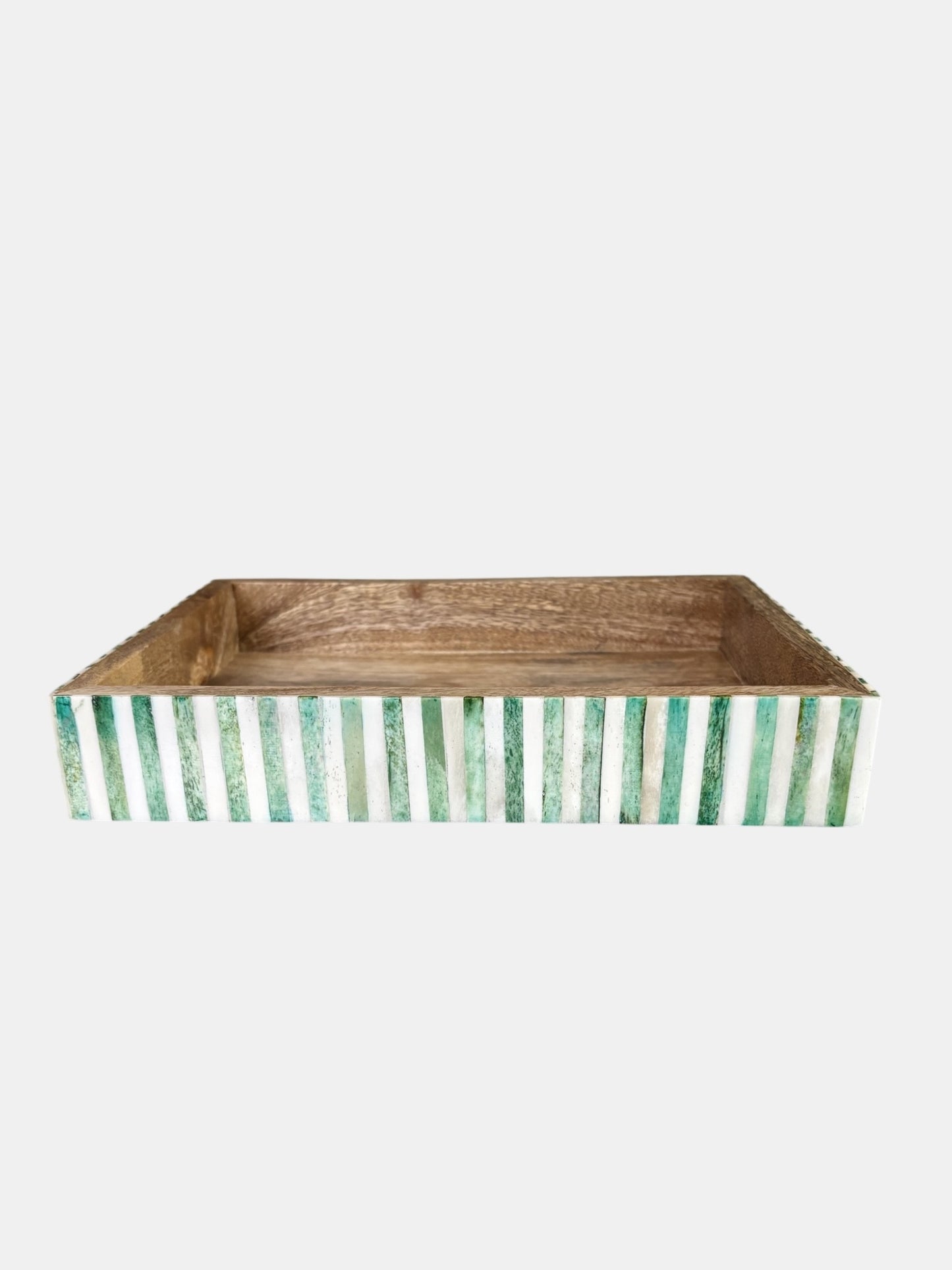 Medium Bone Inlay Tray - Green