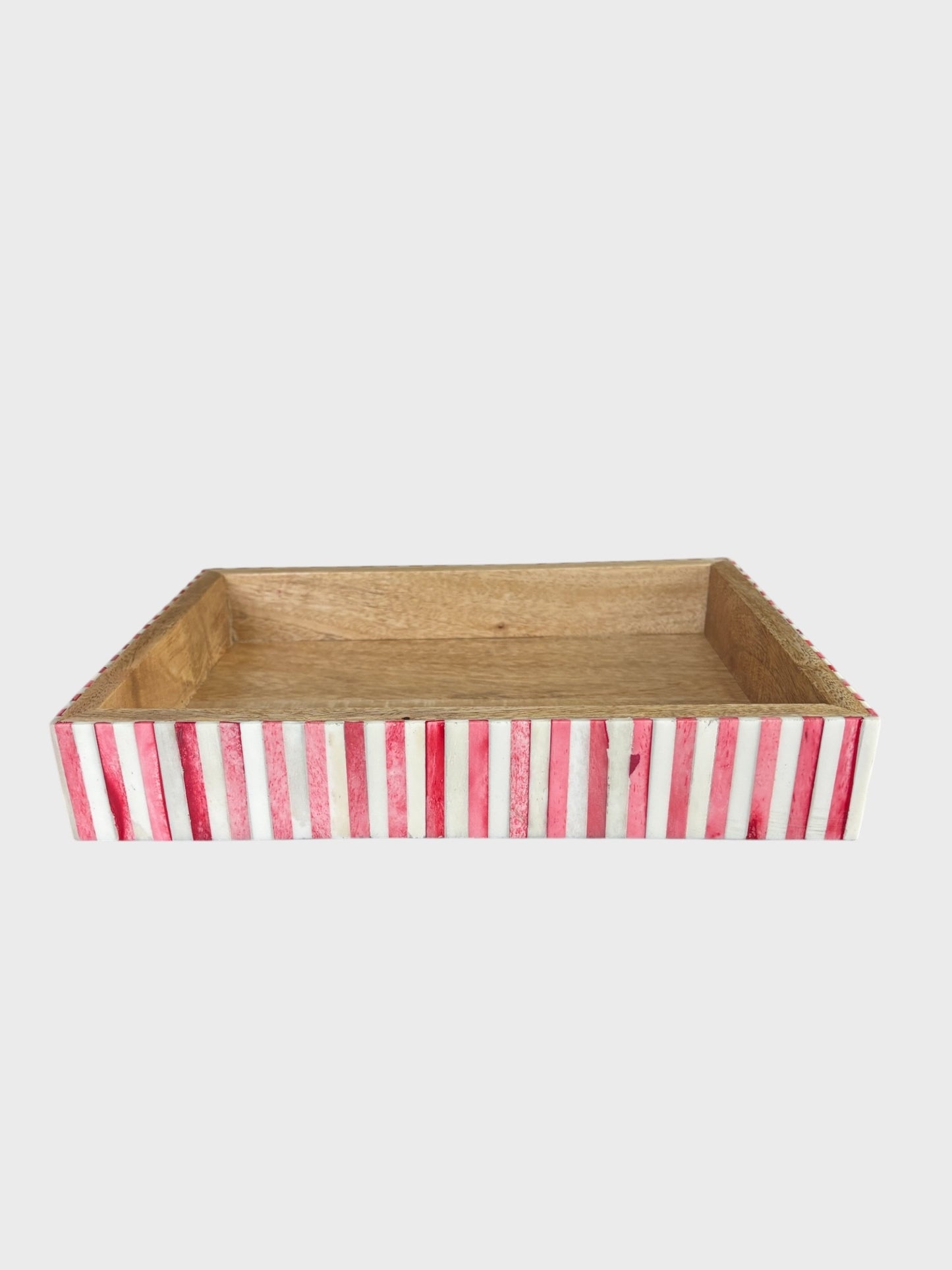 Medium Bone Inlay Tray - Red