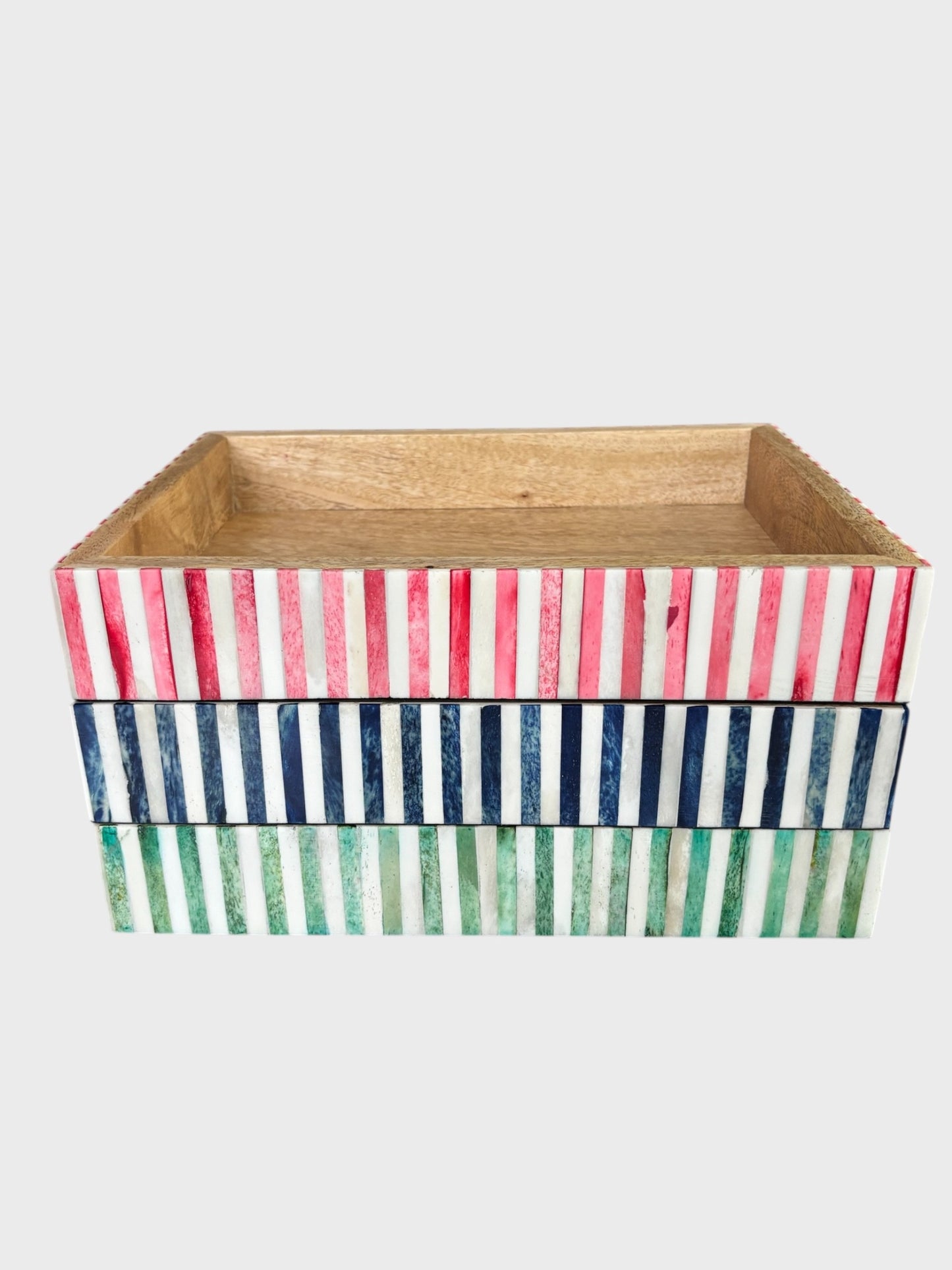 Medium Bone Inlay Tray - Red