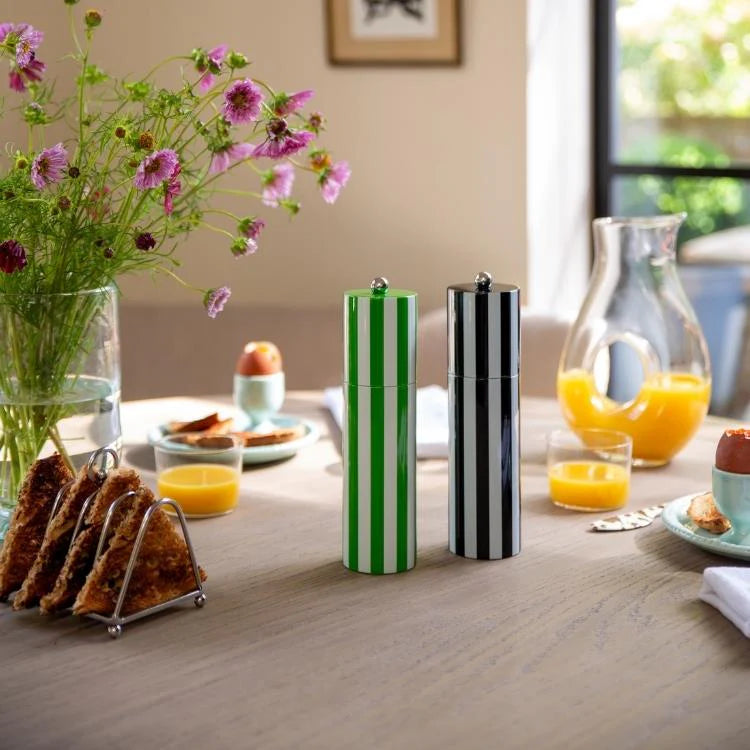 Striped Salt or Pepper Grinder - Green