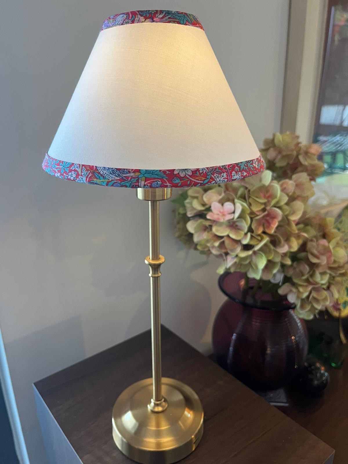 Handmade Lampshade - White with Liberty Trim