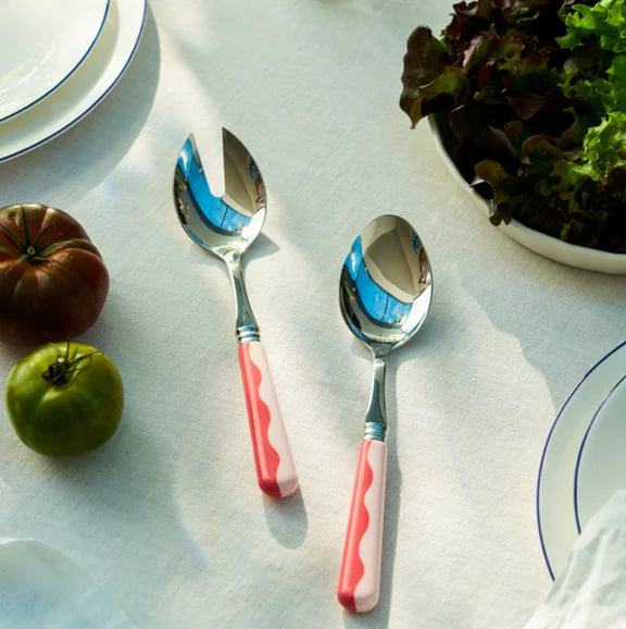 Wave Salad Servers - Watermelon & Pink (2 Piece Set)