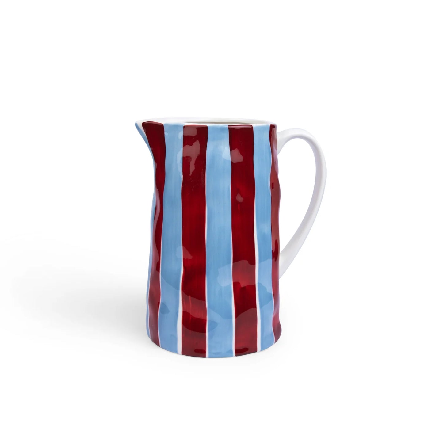Large Jug - Cornflower Blue & Red Stripes