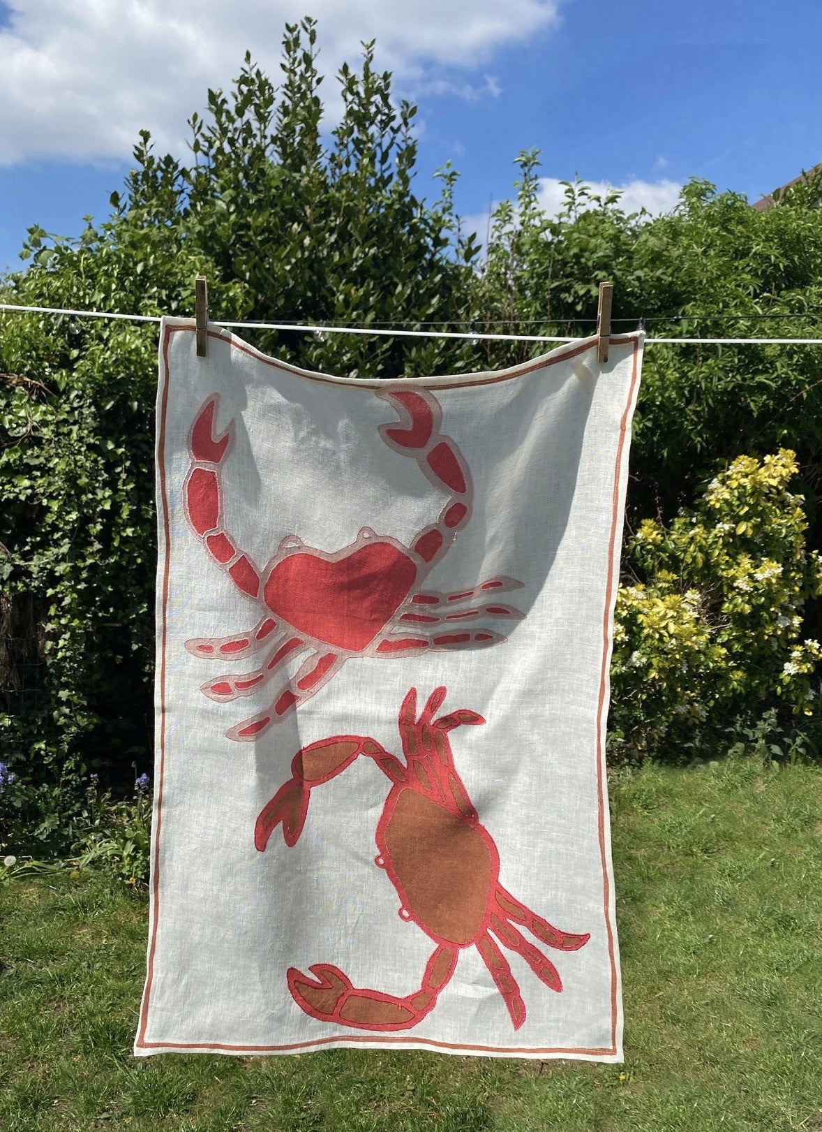 Crab Tea Towel - 100% Linen
