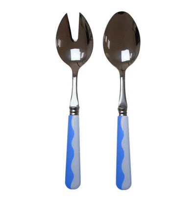 Wave Salad Servers - Periwinkle & Pale Blue (2 Piece Set)