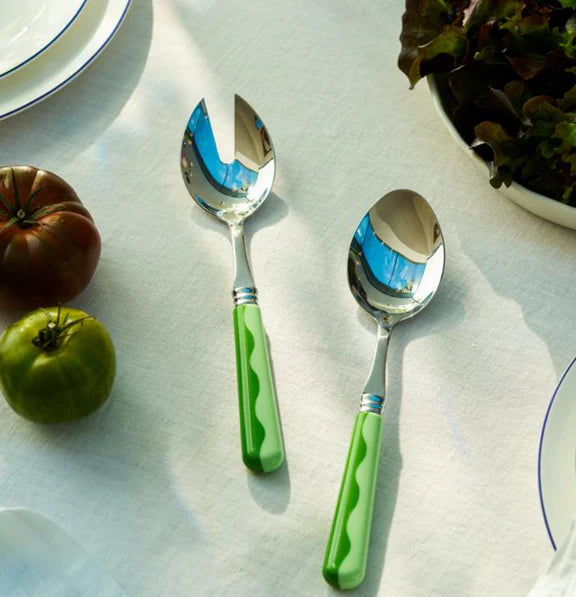 Wave Salad Servers - Leaf & Apple Green (2 Piece Set)