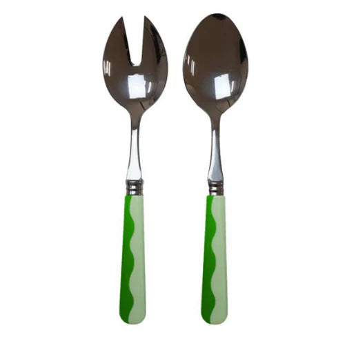 Wave Salad Servers - Leaf & Apple Green (2 Piece Set)