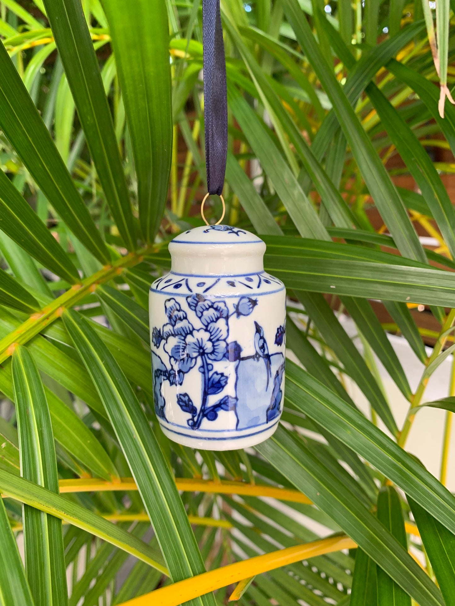 Mini Blue and White Hanging Ornaments - Set of 6
