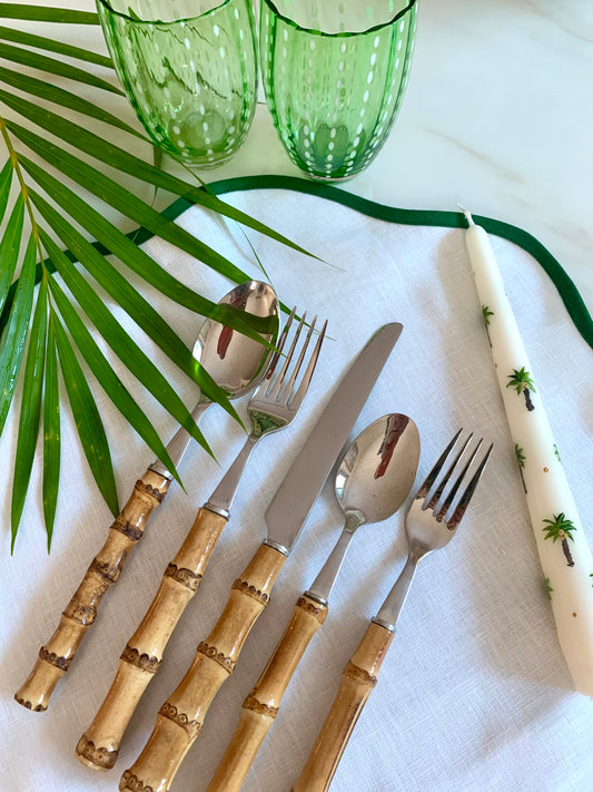 Bamboo Handle Cutlery - 20 Piece Set