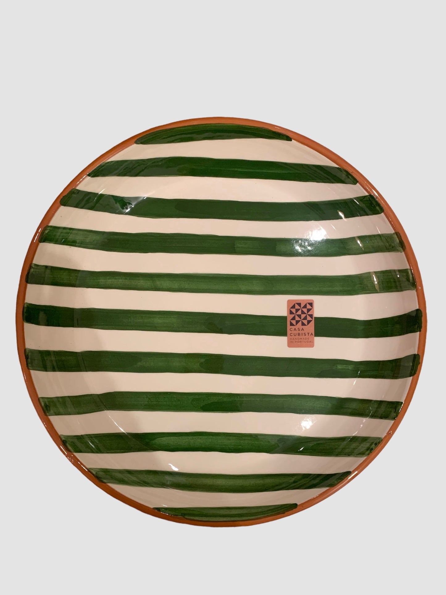 Large Bold Stripe Platter- Dark Green