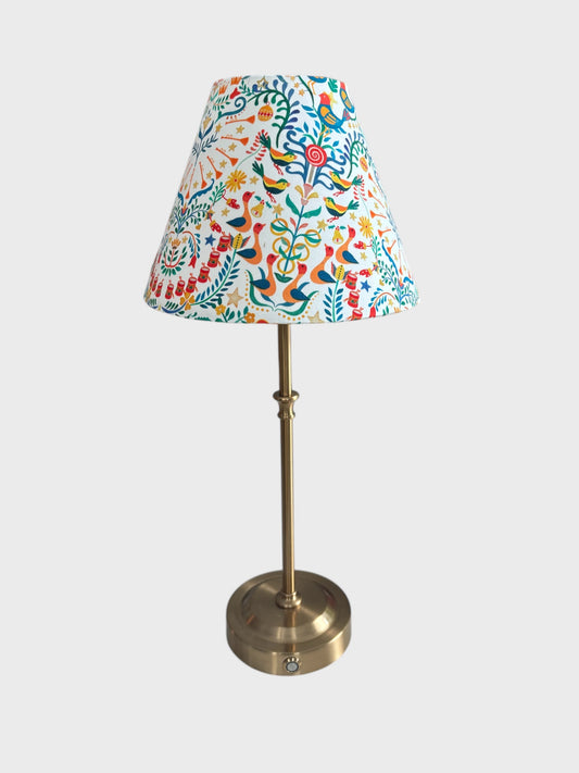 Rechargeable Table Lamp With '12 Days of Christmas' Lampshade