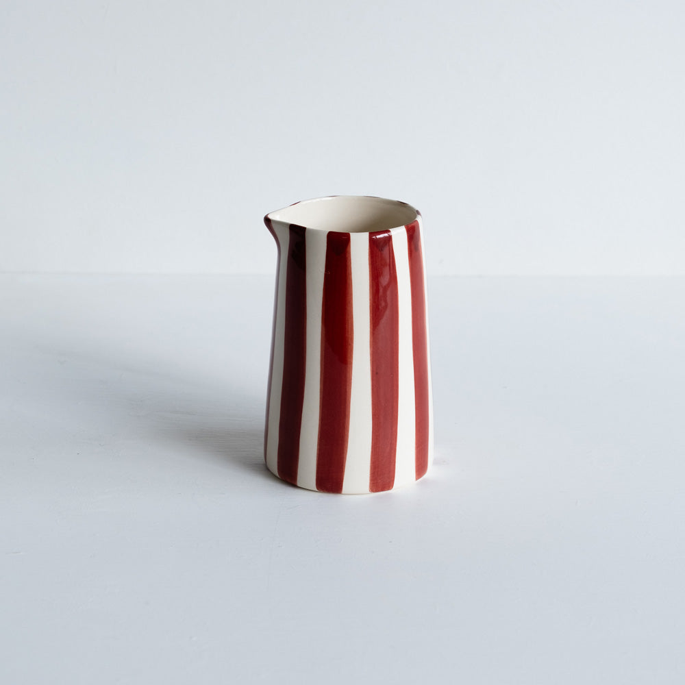 Candy Striped Creamer Jug - Paprika