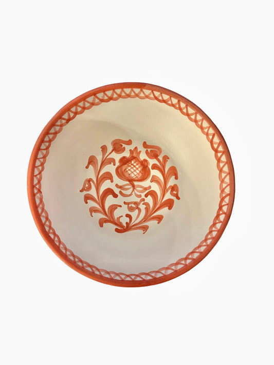 Traditional Spanish Hand-Painted Bowl - Coral