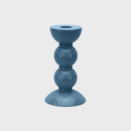 Bobbin Candlestick, 14cm - Chambray