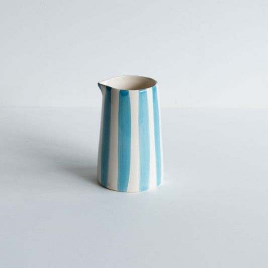 Candy Striped Creamer Jug - Turquoise