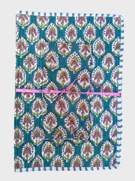 Azalea Block Printed Placemat With Napkin