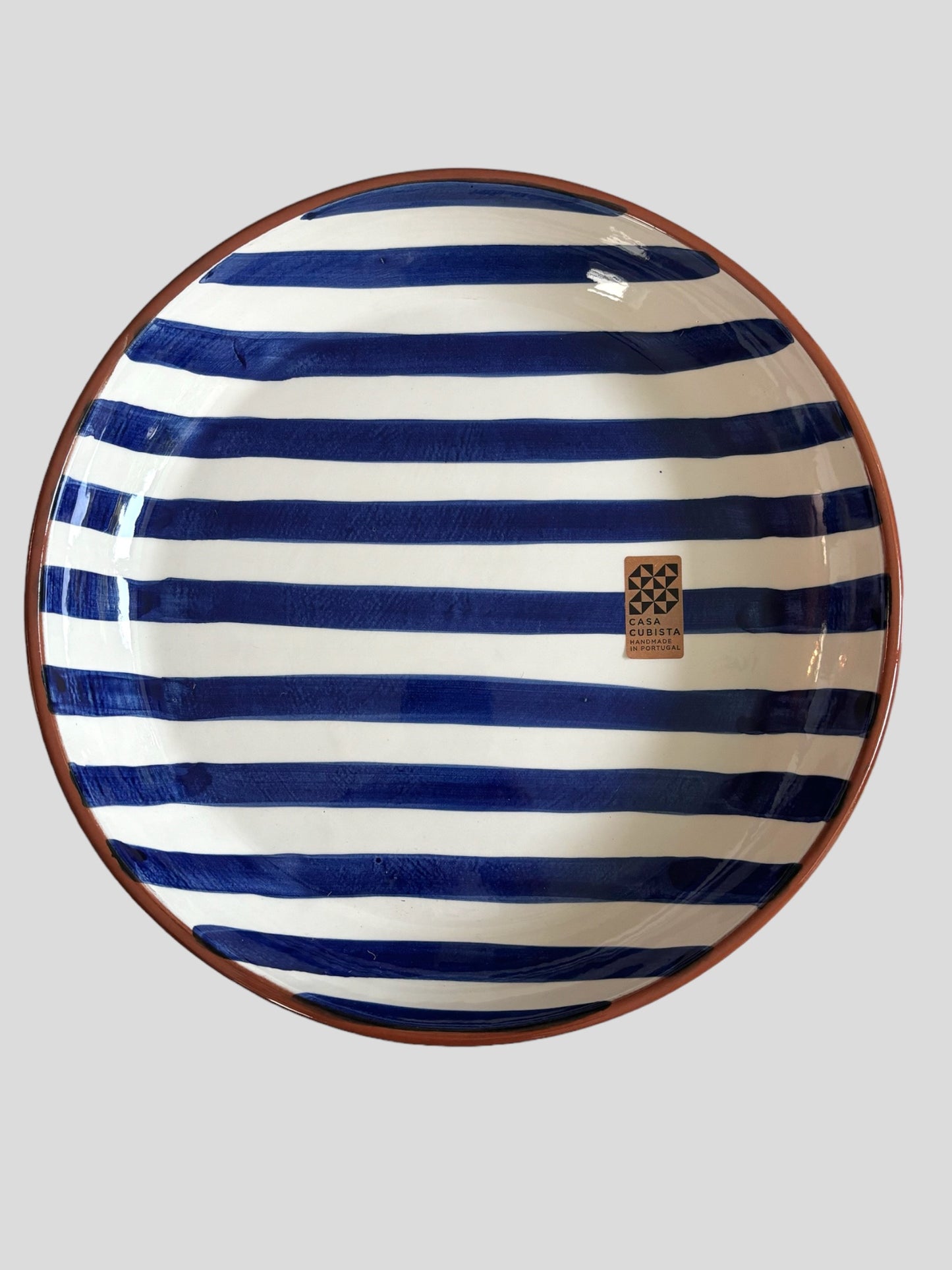 Large Bold Stripe Platter- Blue