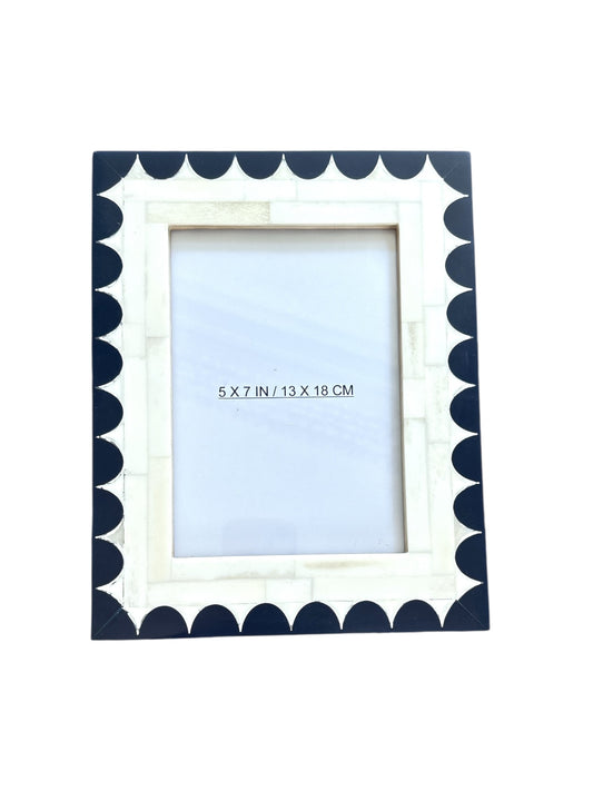 Bone Inlay Photo Frame - Navy