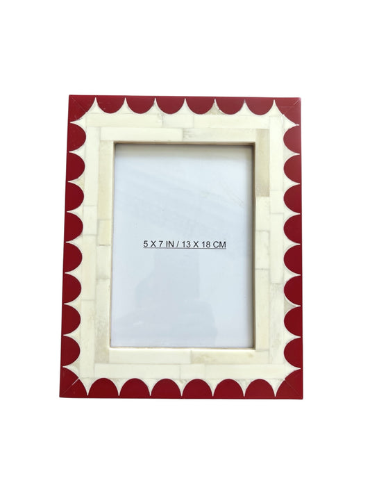 Bone Inlay Photo Frame - Red