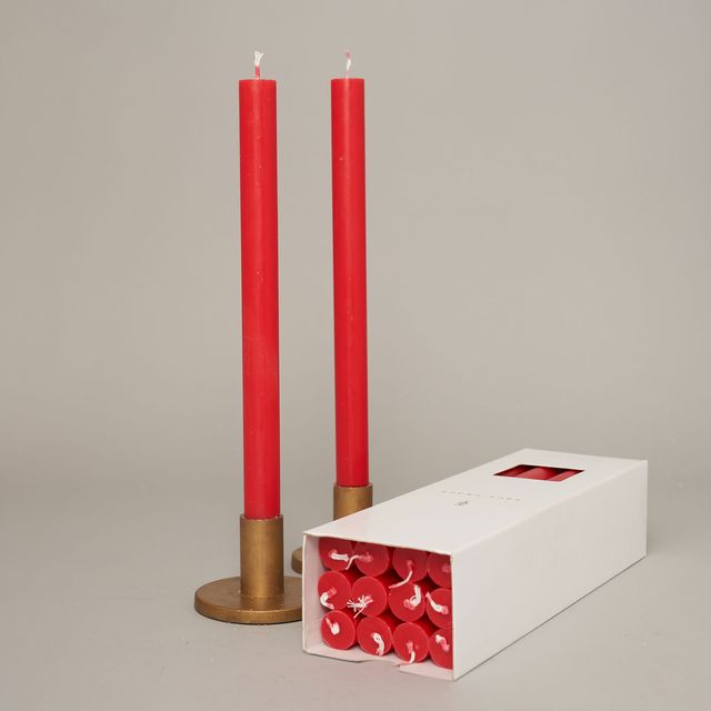 Coloured Dining Candle - Red (Single)