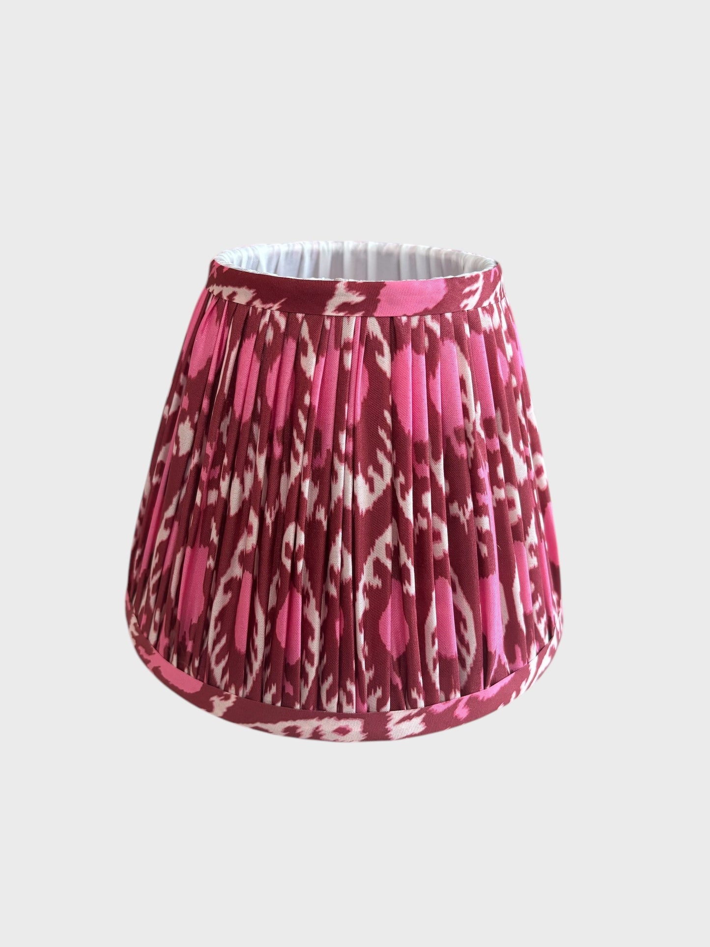 Rechargeable Table Lamp With Pleated RaspberryShade