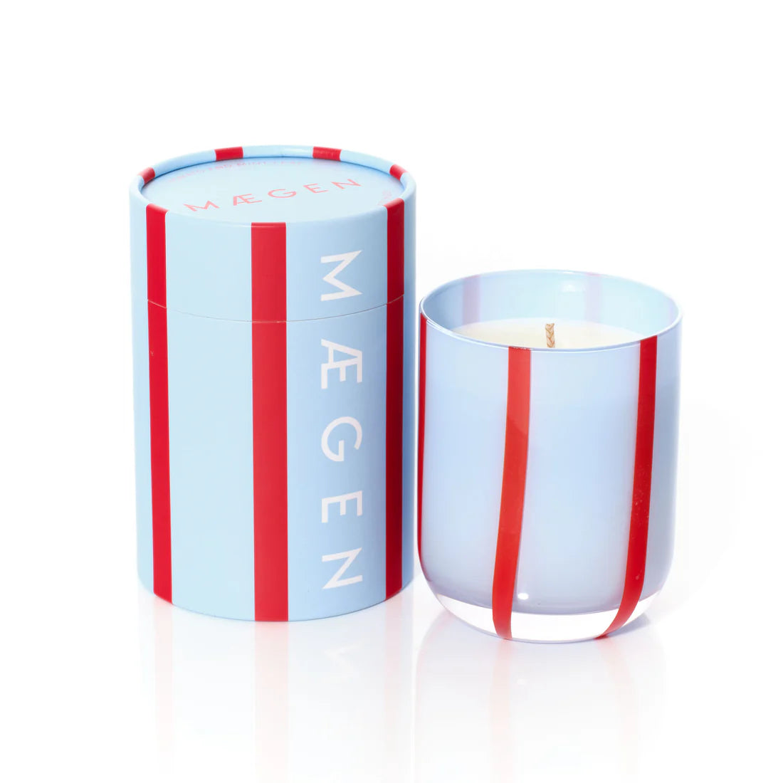 Striped Candle - Tomato and Mint Leaf