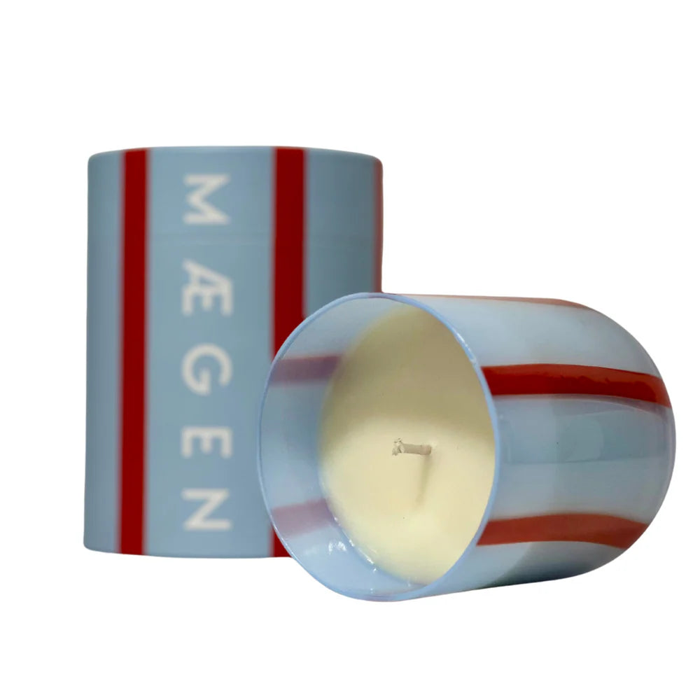 Striped Candle - Tomato and Mint Leaf