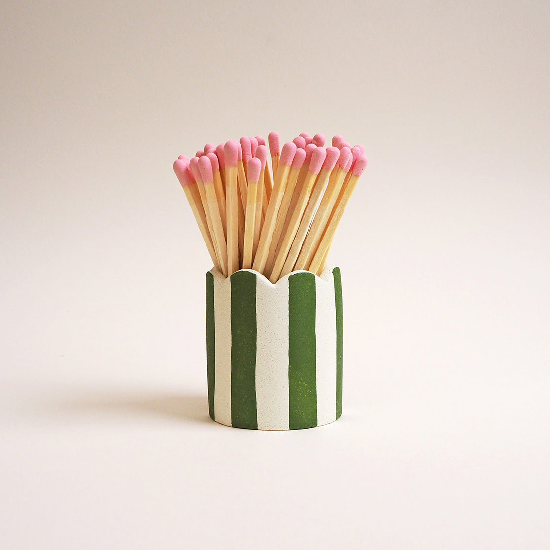 Striped Matchstick Pots with Coloured Matches